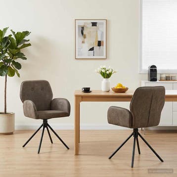 vidaXL Draaikrukken 2 st Kunst Suède Leer Donkergrijs 54 x, Huis en Inrichting, Stoelen, Verzenden, Nieuw