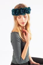 Bloemenkrans Haar Pioenrozen Petrol Turquoise Bloemen Haarba, Ophalen of Verzenden, Nieuw