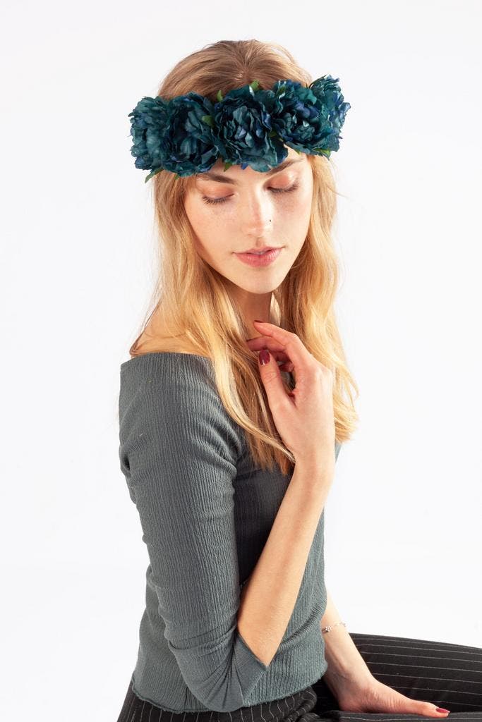 Bloemenkrans Haar Pioenrozen Petrol Turquoise Bloemen Haarba, Vêtements | Femmes, Costumes de carnaval & Vêtements de fête, Enlèvement ou Envoi