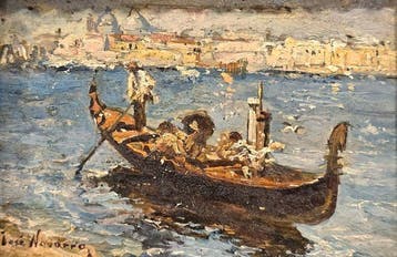 José Navarro Llorens (1867-1923) - Góndola en Venecia