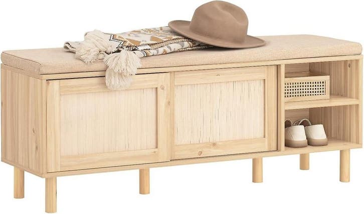 2dekans | SoBuy Schoenenkast met zitkussen - 2 Schuifdeuren, Huis en Inrichting, Kasten | Kleerkasten, Ophalen of Verzenden
