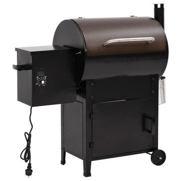 vidaXL Pelletbarbecue met schoorsteen 104 cm ijzer zwart, Verzenden, Nieuw