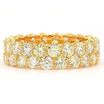 Bague - 14 carats Or jaune - 4.35ct. tw. Diamant (Couleur