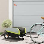 vidaXL Fietstrailer 30 kg ijzer zwart en groen, Fietsen en Brommers, Verzenden, Nieuw