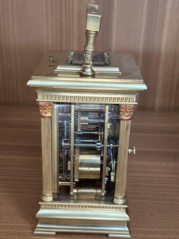 Rijtuigklok - Brons, Glas, Messing - 1850-1900 -, Antiek en Kunst, Antiek | Klokken