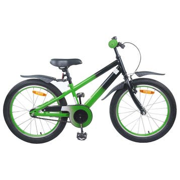 vidaXL Kinderfiets 18 Inch voor 5-7 jaar oud Groen Zwart, Verzenden