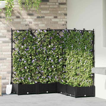 vidaXL Plantenbak 5 st Zwart 120 x 120 x 125,5 cm PP, Verzenden, Nieuw