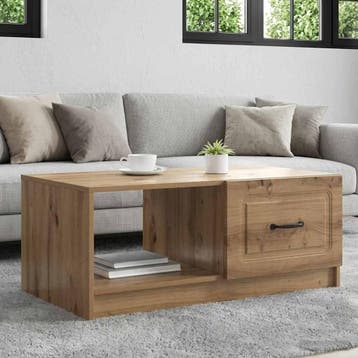 vidaXL Salontafel Artisanaal eiken 90 x 50 x 37 cm Bewerkt, Verzenden, Nieuw