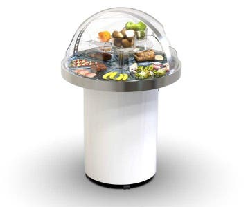 Koelvitrine (360°) | Wit/RVS | +4°C/+8°C | Statisch |, Verzenden, Nieuw in verpakking