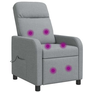 vidaXL Massage Relaxstoel Lichtgrijs Stof, Verzenden, Nieuw