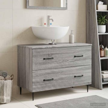 vidaXL Wastafel kabinet voor de badkamer HAARLEM Grijs, Verzenden, Nieuw