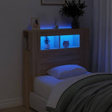vidaXL Hoofdeinde met LED 100x18,5x103,5 cm bewerkt hout, Verzenden, Nieuw
