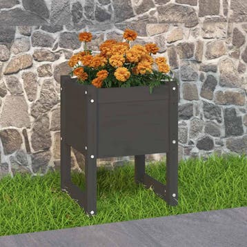 vidaXL Plantenbak 40x40x52,5 cm massief grenenhout grijs, Verzenden