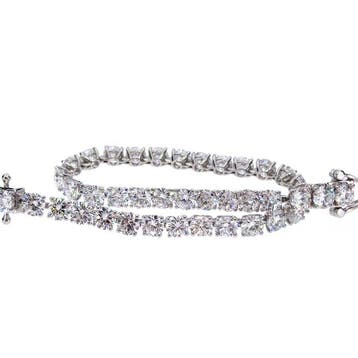 Bracelet - 14 carats Or blanc - 12.02ct. tw. Diamant, Handtassen en Accessoires