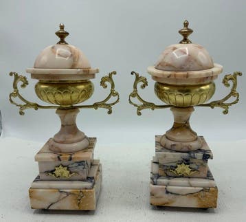 Cassolette (2) - Marbre, Bronze - Louis Seize, Antiek en Kunst