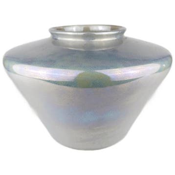 Dodo Vintage Vintage Keramikvase In Grau-blau Mit Perlglanz,, Verzenden, Gebruikt, Blauw