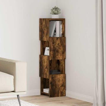vidaXL Hoekkast Rook Eiken 25,5x25x102cm Bewerkt hout, Verzenden, Nieuw