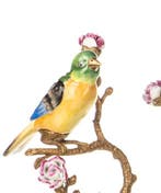 Figurine - Pair of birds (2) - Bronze, Porcelaine