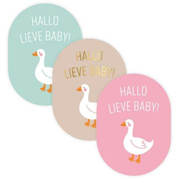 30x Sticker Hallo Lieve Baby - Pastel - Sluitsticker -, Verzenden, Nieuw