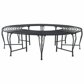 vidaXL Boom Bank 8-Aantal zitplaatsen Ø 160 x 44 cm Staal, Tuin en Terras, Verzenden, Nieuw