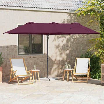 vidaXL Parasol Bordeaux Rood 372 x 198 x 243 cm Polyester en, Verzenden, Nieuw
