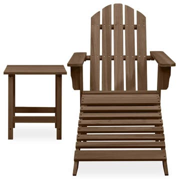 vidaXL Tuinstoel Adirondack voetenbank tafel massief, Tuin en Terras, Verzenden, Nieuw