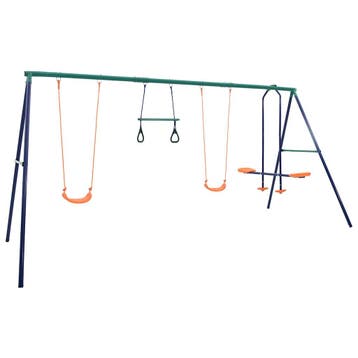 vidaXL Schommelset met turnringen en 4 zitjes staal, Kinderen en Baby's, Verzenden, Nieuw