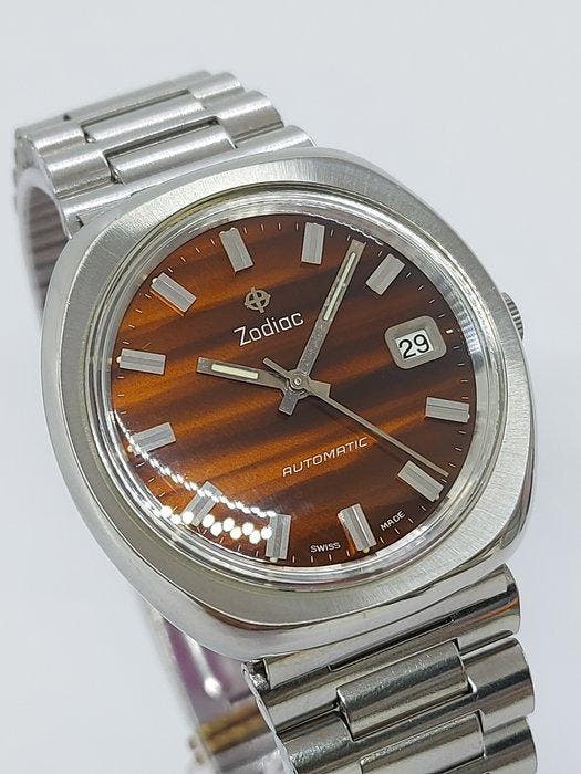 NOS Zodiac - Tiger Eye Automatic - Zonder minimumprijs -, Handtassen en Accessoires, Horloges | Heren