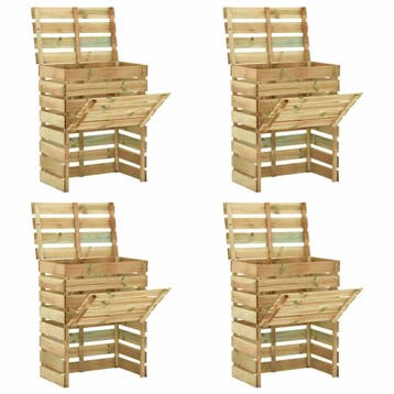 vidaXL Tuincompostbakken 4 st 80x50x100 cm geïmpregneerd, Verzenden, Nieuw