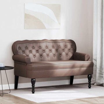 vidaXL Chesterfield Bank Bruin 119,5 x 64,5 x 75 cm, Verzenden
