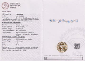 Bracelet de tennis - 14 carats Or blanc - 18.48ct. tw.