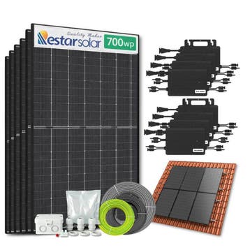 Zonnepanelen pakket voor schuindak - 7.7 kW - 11x 700, Ophalen of Verzenden, Nieuw