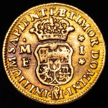 Spanje. Felipe V. Escudo Acuñado en la ceca de Ciudad de