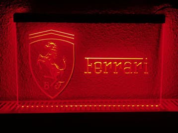 Ferrari neon bord lamp LED cafe verlichting reclame lichtbak, Verzenden, Nieuw
