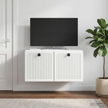 vidaXL Wandmontage TV-kast Wit 59,5 x 41 x 30 cm Bewerkt, Verzenden, Nieuw