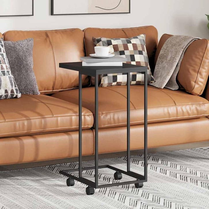 vidaXL Bijzettafel met wieltjes 40x30x63,5 bewerkt hout, Maison & Meubles, Tables | Tables de salon, Envoi