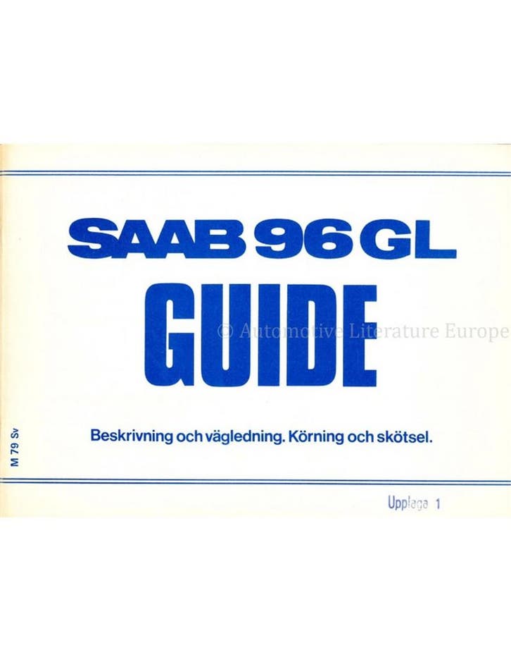 1979 SAAB 96 GL INSTRUCTIEBOEKJE ZWEEDS, Auto diversen, Handleidingen en Instructieboekjes