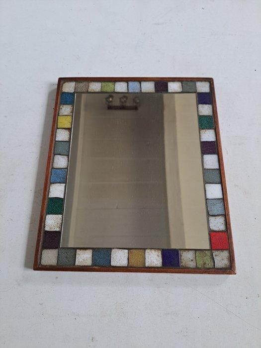 Miroir mural - Bois, Céramique, Verre - miroir mosaïque, Antiek en Kunst, Kunst | Designobjecten