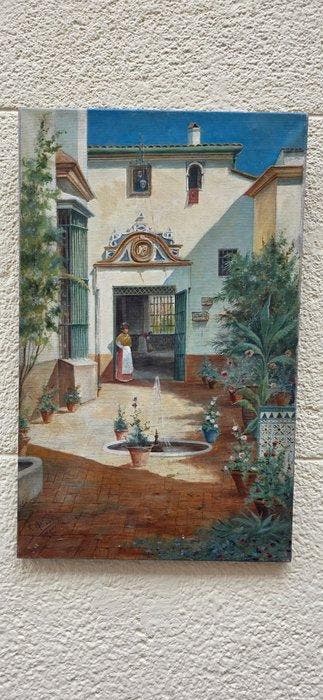 Spaanse school (XIX) - Patio andaluz