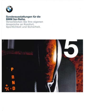 1999 BMW 5 SERIE SPECIALE BENODIGHEDEN BROCHURE DUITS