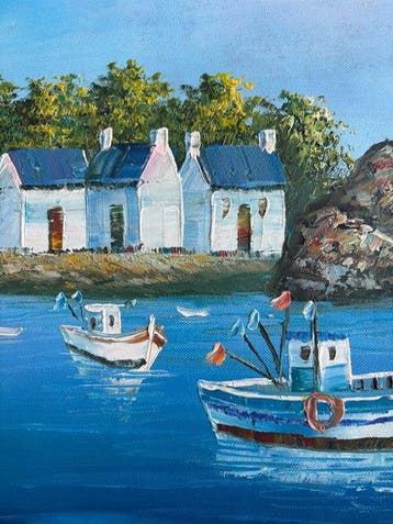 Tirar (1958 - ) - Quiétude sur le lac, Antiek en Kunst, Kunst | Schilderijen | Klassiek