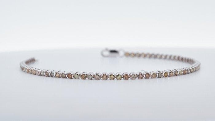 Zonder minimumprijs - Armband - 14 karaat Witgoud - 1.85ct., Handtassen en Accessoires, Armbanden