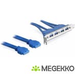 DeLOCK 82974 Slotbeugel 2x USB 3.0 19-pin - 4x USB 3.0-A, Computers en Software, Verzenden, Nieuw