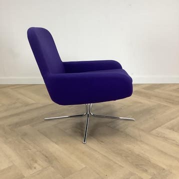 Softline Coco draaifauteuil Deens design, paars - chroom