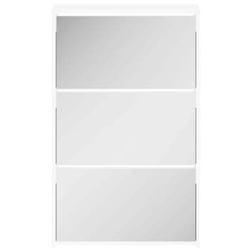 vidaXL Schoenenkast drielaags met spiegel 63x17x102,5 cm wit, Verzenden, Nieuw