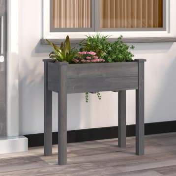 vidaXL Plantenbak met voering 71x37x76 cm massief vurenhout, Verzenden, Nieuw