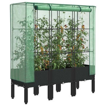 vidaXL Plantenbak verhoogd met kashoes 120x40x140 cm, Tuin en Terras, Verzenden, Nieuw
