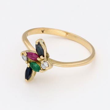 Bague - 18 carats Or jaune Diamant (Naturelle)