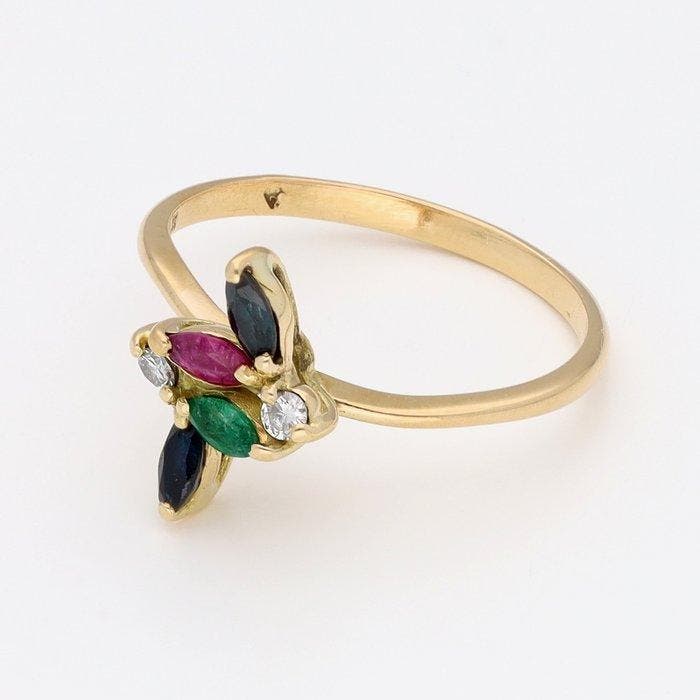Bague - 18 carats Or jaune Diamant (Naturelle), Bijoux, Sacs & Beauté, Bagues