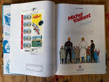 Michel Vaillant T1 - Le Grand Défi + timbres - Tirage signé, Nieuw